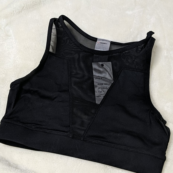 Black mesh sports bra see through mesh back - Picture 4 of 6